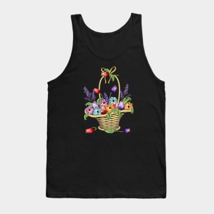 Tulips And Lavender Flowers Basket Tank Top